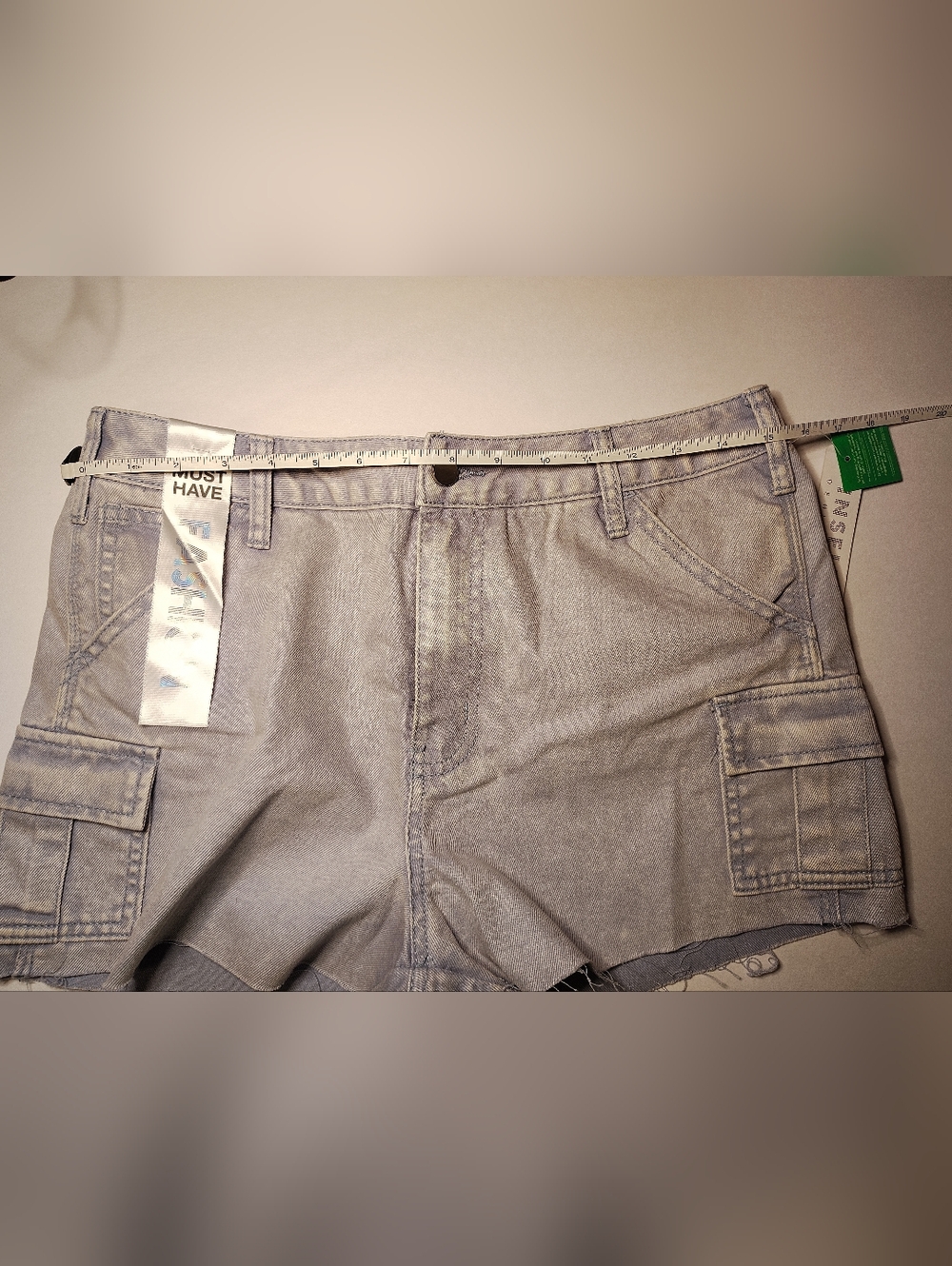 Francesca's Light Blue  Frayed Denim Shorts - Picture 7 of 8